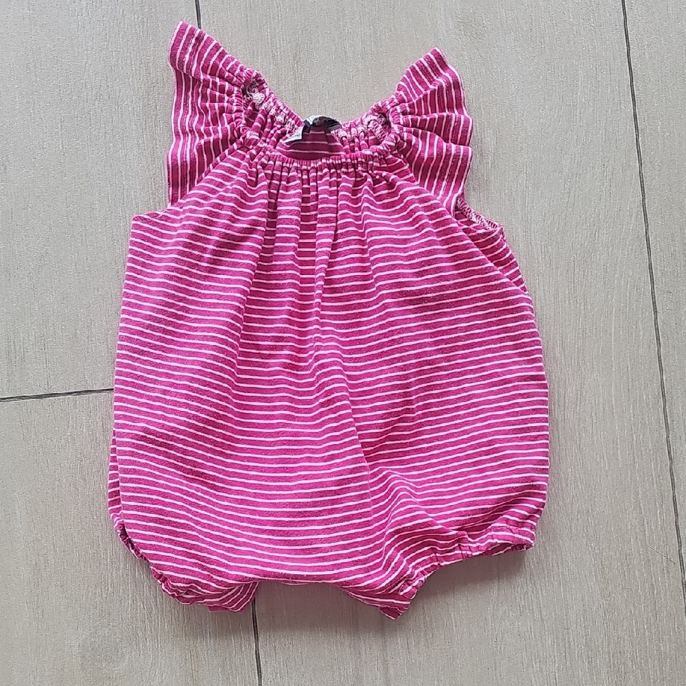 Busy Bee Pink Striped Baby Romper
